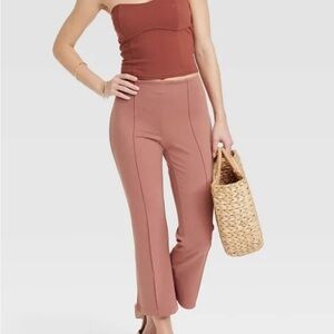 Women’s high waist cropped kick flare pull on pant